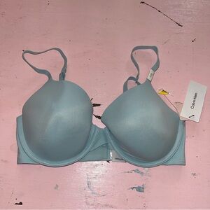 NEW Calvin Klein Perfectly Fit Modern T-Shirt Bra Underwire Baby Blue 32D